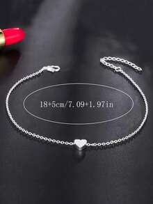 1 chiếc vòng tay nữ hình trái tim thanh lịch, thiết kế tối giản thời trang, trang sức thép không gỉ, vòng tay trái tim có thể điều chỉnh độ dài, tinh tế, thích hợp đeo hàng ngày. - phong cách 1 - Xem 6