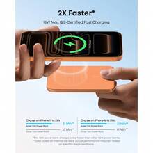 Anker Nano MagSafe Portable Charger, Ultra-Slim 5,000mAh Magnetic Wireless Charging Battery, Qi2 Certified 15W Max MagSafe-Compatible Power Bank, Ergonomic Design, For IPhone 17/16 Series, And More - 橘色 - 查看 4