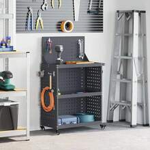 Carrello per Attrezzi con ruota Antracite 65 x 35 x 111 cm - A - Visualizzare 1