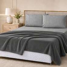 Microfiber Fleece Blanket, 180 Thread Count, Ultra Soft, 1 Piece, Velvety Touch, Single, Double, Queen - 深灰色 - 查看 9
