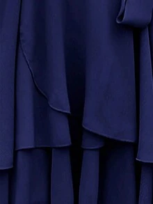 Vestido con cinturón de manga mariposa bajo a capas - lacre - Ver 3