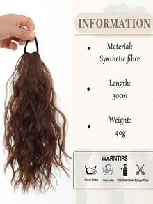 12inch Hair Ponytail Extensions Wig Wavy Curly Ponytail Hairpiece With Elastic Rubber Band Fluffy Wavy Ponytail For Women Wear - Multicolor - View 4