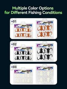 KINGDOM Big-Footed Floating Soft Frog Lure 34mm/43mm 6.2g/11g Bionic Big Feet Auto-Righting Design High-Elastic TPE Material For Bass Snakehead Freshwater Fishing Topwater Frog Bait Bass Fishing Lure - Multicolor - View 5