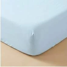 Deluxe Cooling Sheet Set, Soft And Comfortable, Breathable And Wrinkle-Resistant, Gentle And Close To The Skin, Suitable For Bedroom, Guest Room, Hotel Bedding (1 Flat Sheet + 1 Fitted Sheet + 2 Pillowcases (91cm*193cm: One Pillowcase, No Pillowcase Included) - 淺藍色 - 查看 5