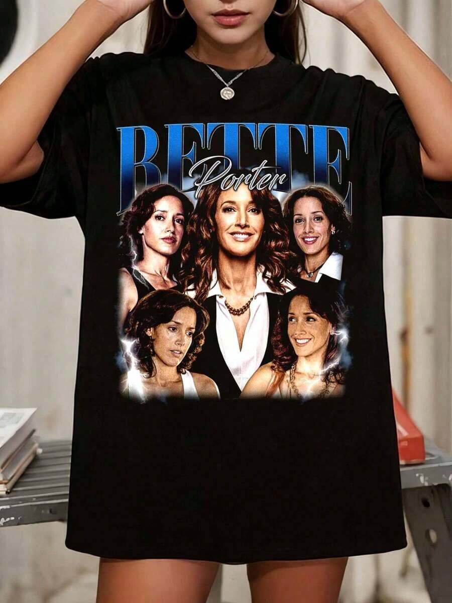 Nueva colección de verano 2026: Camiseta estampada de manga corta con cuello redondo, estilo casual primavera/verano, ropa de mujer. Envío gratuito, se envía en 24 horas. - Schwarz - Visa 1