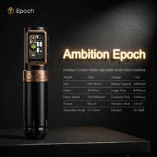 Ambition 1 قطعة Epoch قلم وشم لاسلكي قابل لتعديل الضربة بمحرك دوار بدون قلب بطارية 2400mAh شاشة رقمية لاسلكي RCA وضع مزدوج مسدس وشم للمحترفين - متعدد الألوان - مشاهدة 5