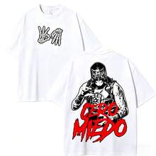 S-3XL Men's Wrestling Theme T-Shirt With Devil Dog Group Print, A194 Casual Summer T-Shirt, Crew Neck - 黑色 - 查看 7