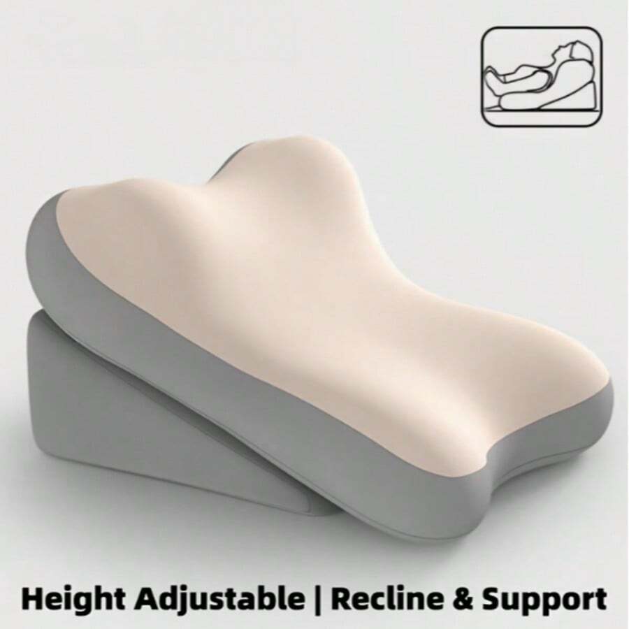 The Two-Piece Mattress And Pillow Set Includes A Multi-Functional Seat And Base With A Memory Foam Backrest, Perfect For Reading In Bed And Providing Support For Your Back And Neck. - Beige - View 1