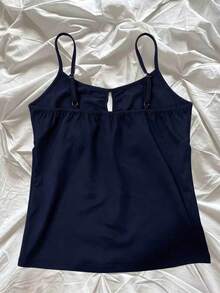 Hibiscus Flower Print Casual Sleeveless Blouse, Summer Tops, Beach Outfits For Women - Royal Blue - View 2