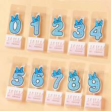 Bowknot Number Happy Birthday Candles, Cute Cartoon Creative Birthday Cake Decoration Candles - View 6