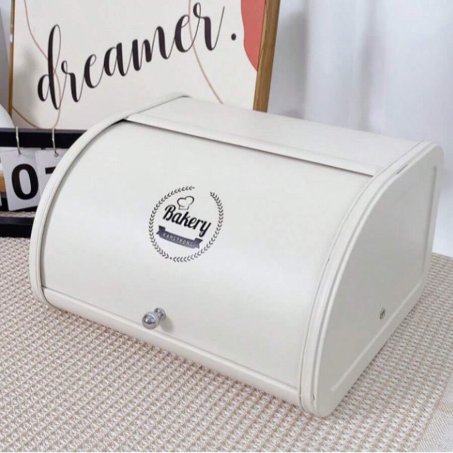 One-Piece Metal Bread Box, Top-Closed Storage Box, Multi-Functional Space-Saving Kitchen Storage Box, Snack Box, Entryway Storage Box, Suitable For Bedroom, Living Room, Bathroom, And Dining Room.