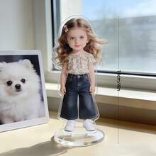 1Pc Custom Acrylic Photo Standee, Personalized Picture Table Sign, Clear Acrylic Portrait Plaque Display, Memory Keepsake, Reception Table Centerpiece, Engagement Party Decor, Anniversary Gift,Birthday Gift,Father's Day Gift - Multicolor - View 5