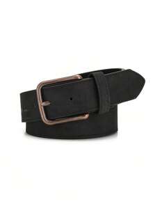 1pc Minimalist Versatile PU Buckle Belt, Unisex Retro Western Style Suitable For Daily Wear - BH1122 - View 2