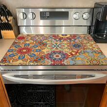1pc Bohemian Pattern Printed Absorbent Dish Drying Mat, Espresso Machine Countertop Absorbent Mat, Sink Drain Mat, Soft Faucet Absorbent Mat, Sink Cup Mat, Home & Kitchen, Bathroom Accessories - Multicolor - View 2
