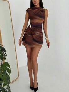 Women Midi Dresses - Marrón 3 - View 9