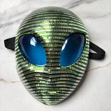 Halloween Horror Scream Mask, Disco Mirror Glitter Mask For Party Costume, Luminous Rhinestone Scream Mask, Dark Party Costume - View 5