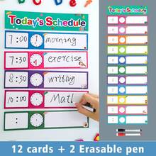 12pcs Daily Schedule Cards, Erasable DIY Visual Schedule Board, Suitable For Home, Classroom Wall Decor, Home Learning And Classroom Resource Educational Toy - 彩色 - 查看 8