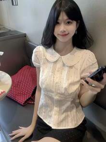 Women Tops - Pink Polka Dots - View 7