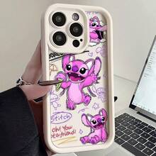 Disney Protective Phone Case Compatible With Apple 17 Pro Max, 16, 15, 14 Max, 13, 12, 11, XS. Made Of Shock-Resistant TPU, Featuring A Playful Cartoon Character Design With A Beach Scene, Ice Cream, Balloons, And Cake. A Fun Style For Lovers Of Original Designs. Perfectly Fitting, Drop-Proof Cover, Ideal For Everyday Use. A Cheerful Theme For Happy Moments With Friends. Popular In Europe And America. - 白色 - 查看 1