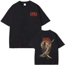 Camiseta Gráfica Vintage de Rock de la Banda de Metal Francesa Gojira, From Mars To Sirius Flying Whales, Moda Masculina y Femenina, Ropa Urbana de Talla Grande QUVM - Negro - Ver 2