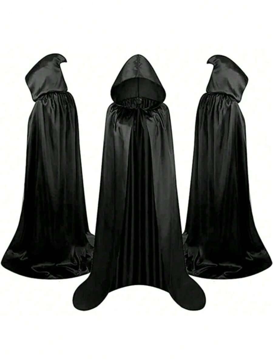 1pc Grim Reaper Cloak, Witch Robe, Cosplay Costume, Unisex Performance Attire & Prop - View 1