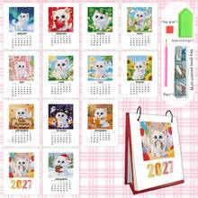 1件2027可爱节日图案钻石画DIY节日系列图案日历，迷你桌面日历，台历，办公日历创意手工，书桌客厅装饰日历架，节日装饰，女友礼物，真诚礼物，完美礼物，新年礼物，圣诞礼物，迷你钻石画日历 - 套裝 - 查看 19