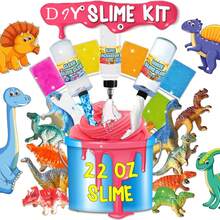 1 Hộp đồ chơi khủng long, 1 Bộ đồ chơi đất nặn cỡ lớn, Bộ dụng cụ làm slime tự làm, Quà sinh nhật, Quà tặng tiệc tùng, Đồ chơi giảm căng thẳng, Đồ chơi bóp, Bộ đất nặn, Bộ làm slime, Slime bơ, Slime, Đồ chơi hoàn hảo cho trẻ em từ 6 tuổi trở lên, Giảm căng thẳng - Nhiều màu - Xem 5