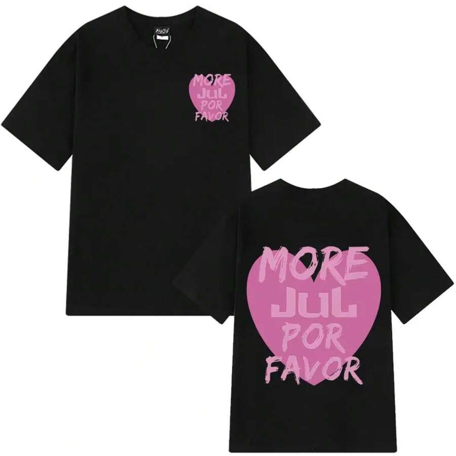 Camiseta con estampado de moda del rapero Jul para hombres y mujeres, estética Y2K, camiseta de verano de manga corta de algodón, holgada, casual, streetwear