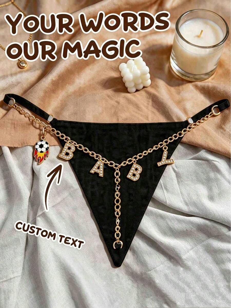 1 Pair Soccer Pendant Lingerie, Customizable Text, Suitable For Weddings, World Cup And Anniversary Occasions - Multicolor - View 1