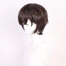 Bungo Stray Dogs Cosplay Wig - Short Brown Anime Wig With Flared Ends, Heat-Resistant And Naturally Voluminous, Suitable For Daily Fashion And Halloween Parties - Brown - View 4
