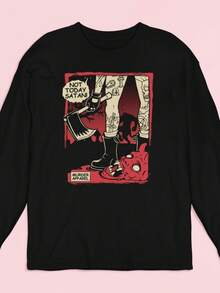 No hoy, Satanás - Camiseta de manga larga - Negro - Ver 1
