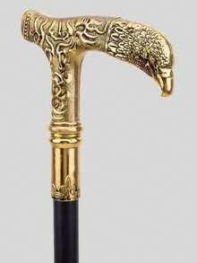 1pc Two-Tone T-Shaped Aries & Eagle Constellation Scepter With Embossed Metallic Floral Pattern, Detachable, Fashionable Elegant High-End English Gentleman's Cane, Suitable For Daily, Festivals, Halloween Cosplay, Stage Performance - Multicolor - View 9