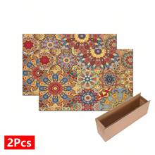1pc Bohemian Pattern Printed Absorbent Dish Drying Mat, Espresso Machine Countertop Absorbent Mat, Sink Drain Mat, Soft Faucet Absorbent Mat, Sink Cup Mat, Home & Kitchen, Bathroom Accessories - Multicolor - View 14