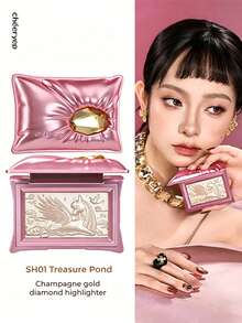 chéeryep Pillow Gem 高光粉 SH01 Treasure Pond，柔霧與閃耀雙效，打造自然水光感，適用於顴骨與鼻樑，修飾臉部輪廓，細緻雲母珍珠粉，不油膩，適合初學者，禮品 - SH01 Treasure Pond - 查看 6