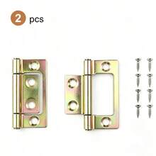 2Pcs Retro Bronze 2-Inch Non-Mortise Door Hinges, Vintage Flush Furniture Hinges For Kitchen Cabinet Cupboard Wardrobe Shoe Cabinet, Wooden Jewelry Box Fitting Replacement Door Handles - Furniture Hinges - View 9