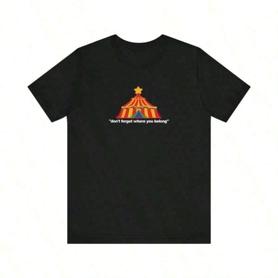 1 Piece Minimalist Clown T-Shirt / Funny Meme T-Shirt / Circus Clown T-Shirt / Clowncore Aesthetic / Funny T-Shirt / Funny Gift For Her / Gift For Him 180g 100% Cotton - 黑色 - 查看 1