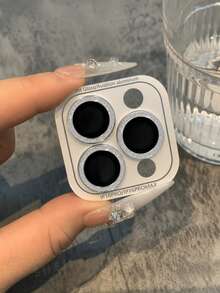 3Pcs Camera Lens Film, Suitable For Compatible With IPhone 17 Pro Max/17/ Pro/16 Pro Max/16/15 Pro/15/14 Pro Max/14/13, Shiny Pattern Camera Film / High Definition, Full Coverage Lens Film - Silver - View 1