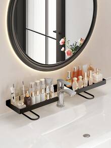 1pc Durable Metal Sink Organizer Rack, Bathroom Vanity Storage Holder, Countertop Organizer, No Drilling Required, Reusable, Bathroom Accessory - Multicolor - View 6