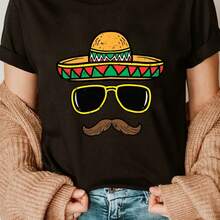Printed T-Shirt For Men And Women - Black - View 1
