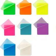 8 Colors 160pcs Fluorescent Transparent Sticky Notes, Waterproof Writable Index Labels, Transparent Memo Paper, Easy To Organize, Can Be Used As Bookmarks, Multi-Color Style, Suitable For Back To School, School Supplies And Office Use - A - View 9