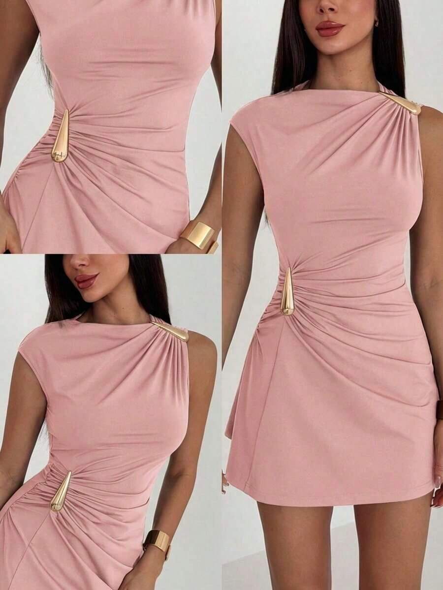 Women Midi Dresses - 老玫瑰 - 查看 1