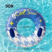 Phao bơi bơm hơi có tay cầm, họa tiết răng sói cổ điển, ống bơi PVC chịu lực cho người lớn & thanh thiếu niên, đồ chơi nước mùa hè mát mẻ cho bãi biển & tiệc hồ bơi - Nhiều màu - Xem 7