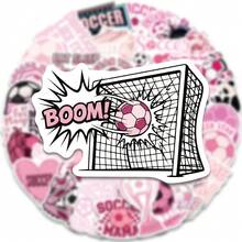 50PCS Cartoon Pink Football Sticker Cartoon Romantic Football Mom Creative Support Incentive Sports Decoration Phone Case Scrapbook Water Cup Laptop Guitar Gift Collection Sticker - 1 Set - View 4