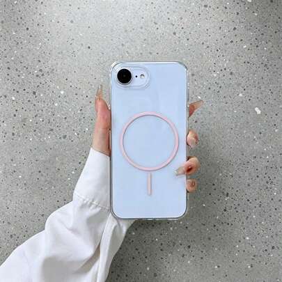 Transparent Solid Color Magnetic Phone Case For IPhone 17e 16e 17 Pro Max 16 Pro Max, PC Hard Shell Case For IPhone 15 13 14 Plus