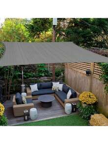 Rectangular Shade Net Made Of Breathable High-Density Polyethylene (HDPE) Shade Fabric (185 G/M²), With UV Protection, Suitable For Terraces, Gardens, Patios And Outdoor Areas. - Grey - View 1