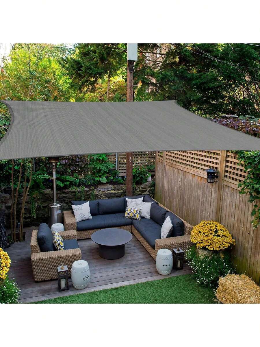 Rectangular Shade Net Made Of Breathable High-Density Polyethylene (HDPE) Shade Fabric (185 G/M²), With UV Protection, Suitable For Terraces, Gardens, Patios And Outdoor Areas. - Grey - View 1