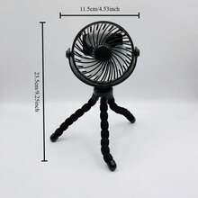 Mini USB Octopus Fan, Portable Tripod Stand Fan, 360° Rotatable Cooling Fan, Suitable For Outdoor Camping, Biking, Commuting And More - Black - View 7