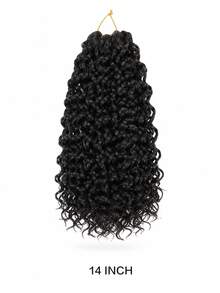 18 piezas/paquete Extensiones de cabello trenzado de ganchillo - 1/5 caja, cabello trenzado sintético suave y pre-rizado, adecuado para trenzas retorcidas y trenzas de diosa, fácil instalación, negro natural, suficiente para uso en toda la cabeza - Multicolor - Ver 17
