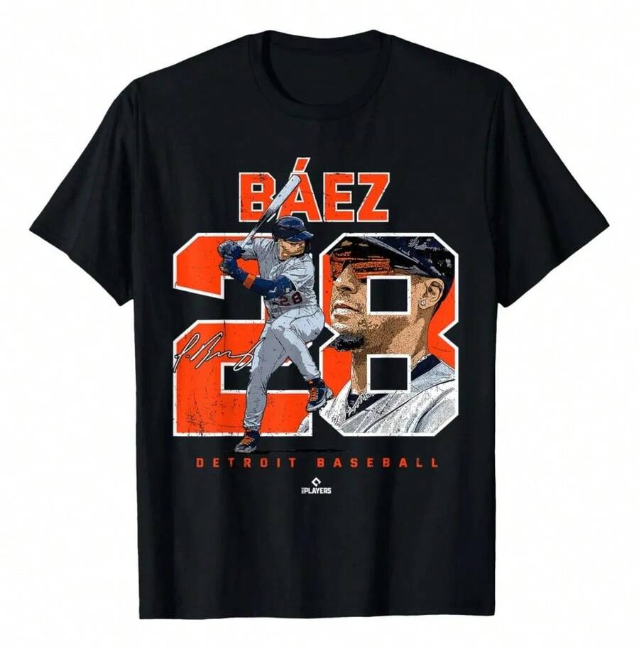 Camiseta Con Número Y Retrato De Detroit Mlbpa - Negro - Ver 1