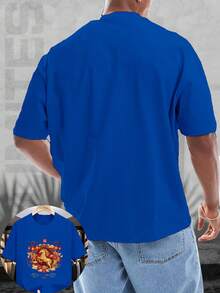 Men's Soft Cotton Vintage Graphic T-Shirt, Oversized, Featuring The Chinese Zodiac Horse Design For 2026, Perfect For Festive Celebrations And Casual Wear. Ideal Gift For New Year's Parties And Cultural Events. Lightweight And Breathable Short-Sleeve T-Shirt. - 紅色 - 查看 8
